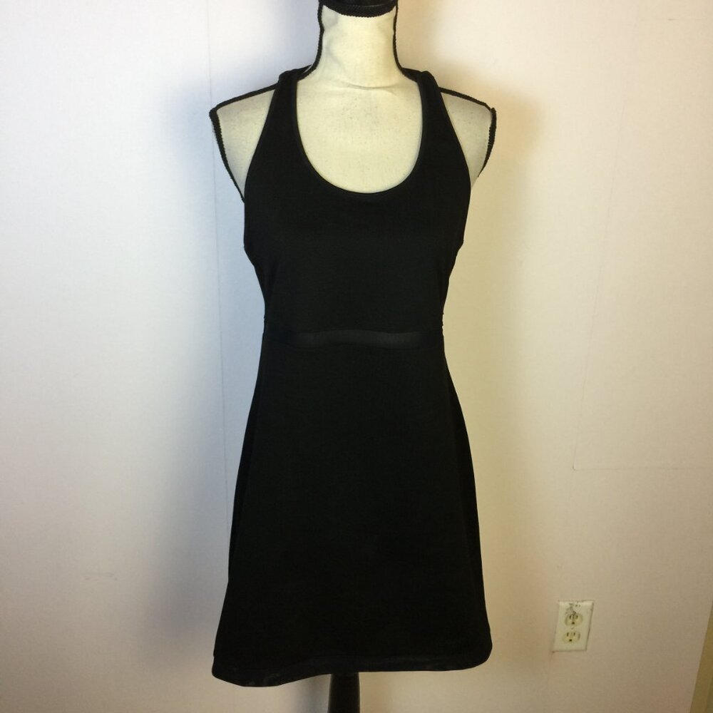 Gap Fit Activewear Dress Size M Womans Black Knit Racerback Mesh Trim Sleeveless